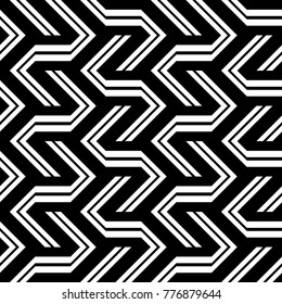 Design seamless monochrome zigzag pattern. Abstract background. Vector art