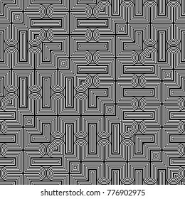 Design seamless monochrome zigzag pattern. Abstract striped background. Vector art