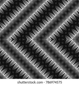 Design seamless monochrome zigzag pattern. Abstract decorative background. Vector art. No gradient