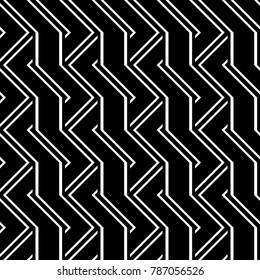 Design seamless monochrome zigzag pattern. Abstract background. Vector art