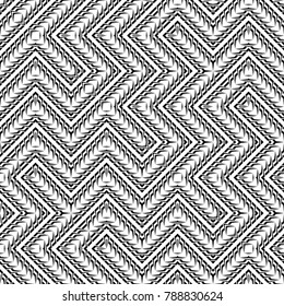 Design seamless monochrome zigzag pattern. Abstract striped background. Vector art
