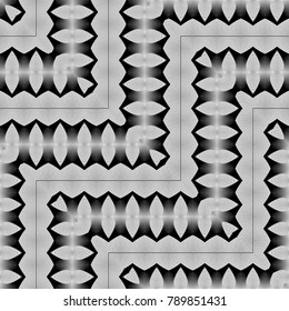 Design seamless monochrome zigzag pattern. Abstract decorative background. Vector art. No gradient