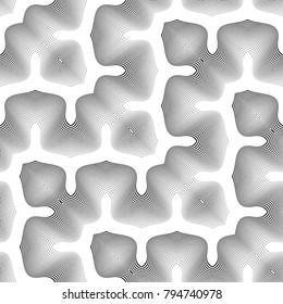 Design seamless monochrome zigzag pattern. Abstract decorative background. Vector art. No gradient