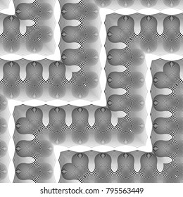 Design seamless monochrome zigzag pattern. Abstract decorative background. Vector art. No gradient