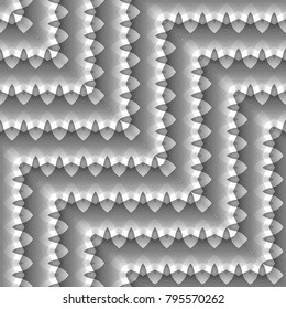 Design seamless monochrome zigzag pattern. Abstract decorative background. Vector art. No gradient