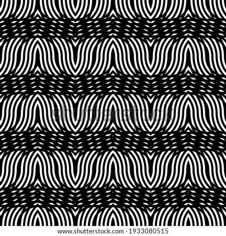 Design seamless monochrome zigzag pattern. Abstract waving background. Vector artv