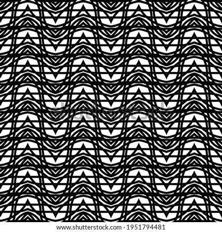 Design seamless monochrome zigzag pattern. Abstract waving background. Vector artv