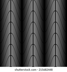 Design seamless monochrome zigzag wave pattern. Abstract stripy background. Vector art. No gradient