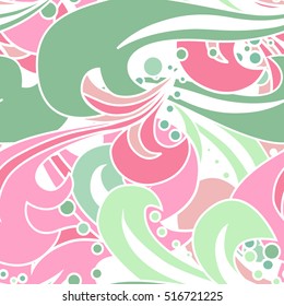 Design seamless pattern. Abstract  blue flowers. Hand drawn background. Perfect for printing on fabric or paper.