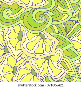 Design seamless pattern. Abstract flowers. Hand drawn background. Perfect for printing on fabric or paper.