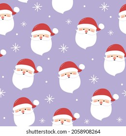 Diseño de un patrón impecable con el divertido Santa Claus. Vector