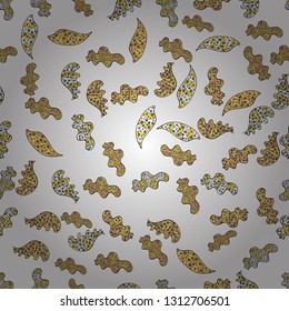 Design. Seamless Print. Flat doodles. Elements yellow, black and white on colors. Vector illustration. Cute fabric pattern.
