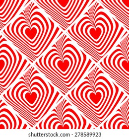 Design seamless red heart background. Valentines Day pattern. Vector art
