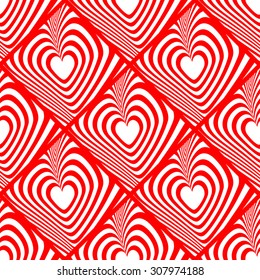 Design seamless red heart background. Valentines Day pattern. Vector art