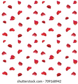 design seamless with rose petals in patterns fabric isolate on white background