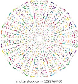 Design seamless spiral dots pattern. Abstract monochrome background. Vector art. No gradient - Vector