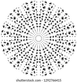 Design seamless spiral dots pattern. Abstract monochrome background. Vector art. No gradient - Vector