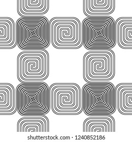 Design seamless spiral pattern. Abstract monochrome background. Vector art. No gradient