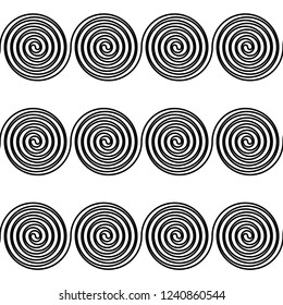 Design seamless spiral pattern. Abstract monochrome background. Vector art. No gradient