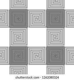 Design seamless spiral pattern. Abstract monochrome background. Vector art. No gradient