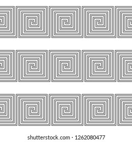 Design seamless spiral pattern. Abstract monochrome background. Vector art. No gradient