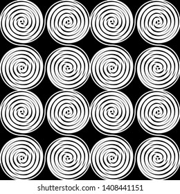 Design seamless spiral pattern. Abstract monochrome background. Vector art. No gradient