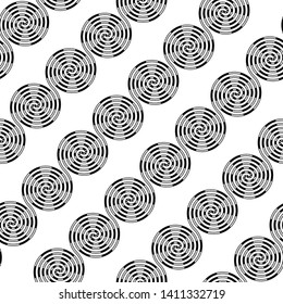 Design seamless spiral pattern. Abstract monochrome background. Vector art. No gradient