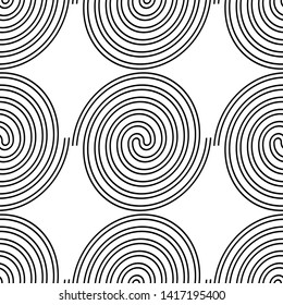 Design seamless spiral pattern. Abstract monochrome background. Vector art. No gradient