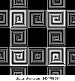 Design seamless spiral pattern. Abstract monochrome background. Vector art. No gradient