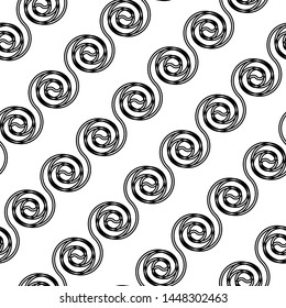 Design seamless spiral pattern. Abstract monochrome background. Vector art. No gradient