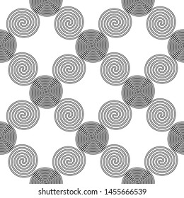 Design seamless spiral pattern. Abstract monochrome background. Vector art. No gradient