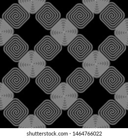 Design seamless spiral pattern. Abstract monochrome background. Vector art. No gradient