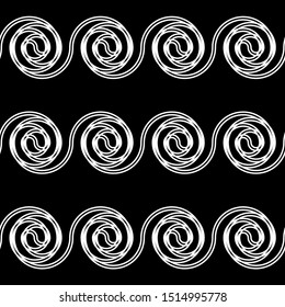 Design seamless spiral pattern. Abstract monochrome background. Vector art