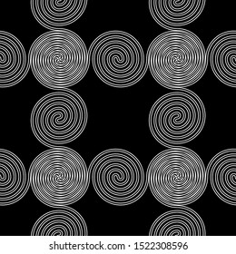 Design seamless spiral pattern. Abstract monochrome background. Vector art. No gradient