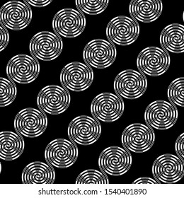 Design seamless spiral pattern. Abstract monochrome background. Vector art. No gradient