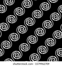 Design seamless spiral pattern. Abstract monochrome background. Vector art