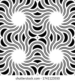 Design nahtlose Spiralverdrehung Hintergrund. Abstrakter monochromer dekorativer Hintergrund. Vector Art