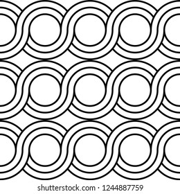 Design seamless spiral twisted pattern. Abstract monochrome circle background. Vector art