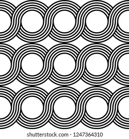 Design seamless spiral twisted pattern. Abstract monochrome circle background. Vector art