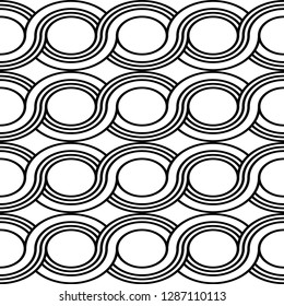 Design seamless spiral twisted pattern. Abstract monochrome ellipse background. Vector art