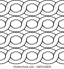 Design seamless spiral twisted pattern. Abstract monochrome ellipse background. Vector art