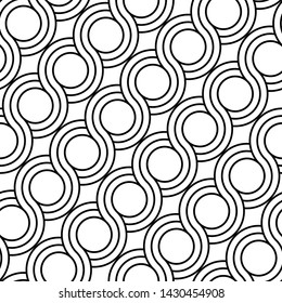 Design seamless spiral twisted pattern. Abstract monochrome circle background. Vector art
