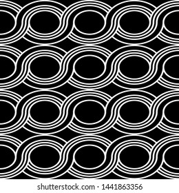 Design seamless spiral twisted pattern. Abstract monochrome ellipse background. Vector art
