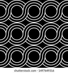 Design seamless spiral twisted pattern. Abstract monochrome circle background. Vector art