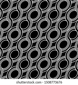 Design seamless spiral twisted pattern. Abstract monochrome ellipse background. Vector art