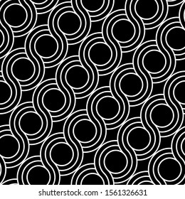 Design seamless spiral twisted pattern. Abstract monochrome circle background. Vector art