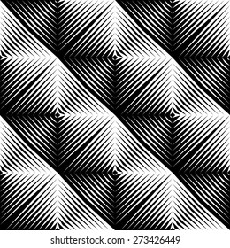 Design seamless square convex pattern. Abstract geometric monochrome background. Vector art. No gradient