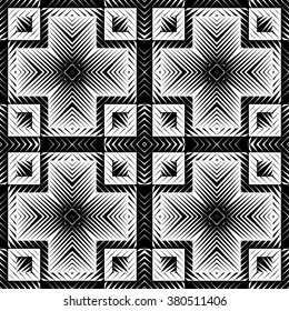 Design seamless square pattern. Abstract geometric monochrome background. Vector art. No gradient