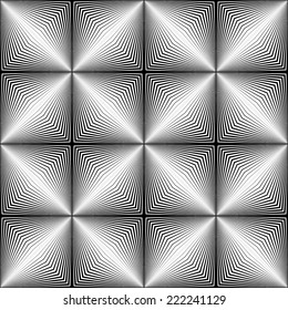 Design seamless square trellised pattern. Abstract geometric monochrome background. Speckled texture. Vector art