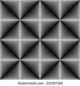 Design seamless square trellised pattern. Abstract geometric monochrome background. Speckled texture. Vector art
